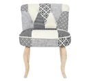 Fauteuil Baroque Patchwork Motifs Grisés - Giada