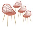 Lot De 4 Chaises Terracotta Coque Arrondie - Tressie