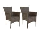 Lot De 2 Fauteuils De Jardin En Rotin Synthétique Gris - Malibu