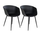 Lot De 2 Chaises Polypropylène Noir Et Pieds Acier - Montana