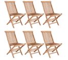 Lot De 6 Chaises De Jardin En Teck Massif Naturel - Horizon