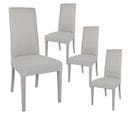 Lot De 4 Chaises Tissu Gris Perlé Et Pieds Laqués - Lascala