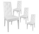 Lot De 4 Chaises Simili Blanc Et Pieds Laqués - Trevi