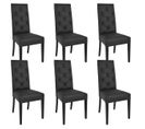 Lot De 6 Chaises Simili Noir Et Pieds Laqués - Trevi