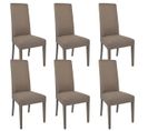 Lot De 6 Chaises Tissu Chevreuil Et Pieds Laqués - Lascala