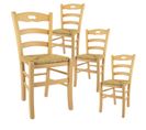 Lot De 4 Chaises Naturelles Et Assises En Paille - Suzy