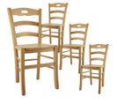 Lot De 4 Chaises Naturelles Et Assises En Bois - Suzy