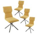 Lot De 4 Chaises Tissu Chiné Jaune Piètement Etoile - Past