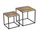 Lot De 2 Tables Gigognes Effet Laiton Vielli - Xandra