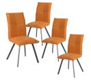 Lot De 4 Chaises Tissu Coloris Orange - Bispo