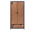 Armoire 2 Portes 1 Tiroir En Pin Massif Avec Motifs - Tchad