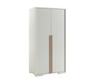 Armoire 2 Portes Blanche Et Bois - Nash White