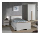 Chambre 90x200cm + Armoire 2 Portes - Nash White