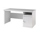 Bureau 1 Porte Effet Lambris Blanc Laqué - Cleo