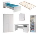 Lit 90x200cm Et Sommier + Chevet + Armoire + Pack Bureau - Cleo