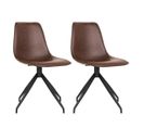 Lot De 2 Chaises Pivotantes Simili Cuir Marron - Goop