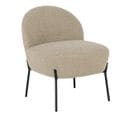 Fauteuil Imitation Laine Beige Piétement Acier Noir - Spline