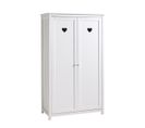 Armoire 2 Portes Blanche Motifs Coeurs Ajourés - Milady