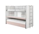 Lits Superposés Gigognes 90x200cm Rose + Bureau Coulissant - Baymax