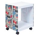 Table D'appoint Sur Roulettes Motif Drapeaux - Isla