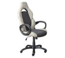 Fauteuil De Bureau Simili Gris Clair Et Anthracite - Sarane