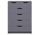 Commode Haute 6 Tiroirs Coloris Anthracite - Jenny