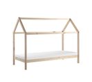 Lit Cabane 90x200cm En Pin Massif Naturel + Matelas - Arkan