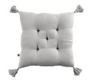 Coussin Capitonné 40x40cm Avec Pompons Gaze De Coton Nuage - Ourea