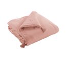 Couvre-pied 150x150cm Capitonné Gaze De Coton Rose Pêche - Ourea