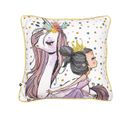 Coussin Déhoussable 40x40cm Coton Motif Licorne - Philias