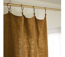 Rideau Ajustable 140x270cm Lin Lavé Caramel + 8 Anneaux Pince - Margaux