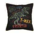 Coussin Déhoussable 40x40cm Coton Motif Dinosaures - Tyrex