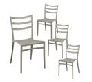 Lot De 4 Chaises En Polypropylène Gris Clair - Monny