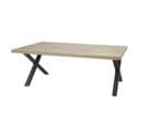 Table 230cm Aspect Bois Piètement X Métal Noir - Marco