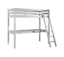 Lit Mezzanine Blanc 90x200cm Avec Bureau 205 Cm - Sleepy