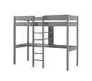 Lit Mezzanine Gris 90x200cm Échelle Centrale Avec Bureau - Sleepy