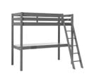 Lit Mezzanine Gris 90x200cm Avec Bureau 205 Cm - Sleepy