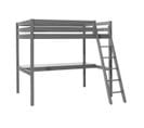 Lit Mezzanine Gris 140x200cm Avec Bureau 205 Cm - Sleepy