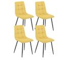 Lot De 4 Chaises Tissu Jaune Pieds Métal Gris Anthracite - Ernest