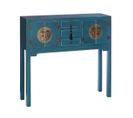 Console 4 Portes 3 Tiroirs Coloris Bleu - Ivana