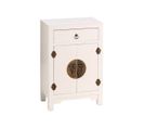 Table D'appoint 2 Portes 1 Tiroir Coloris Blanc - Ivana