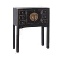 Console 2 Portes 6 Tiroirs Coloris Noir - Ivana