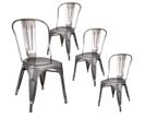 Lot De 4 Chaises Métalliques Argent - Pamela