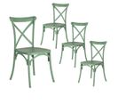 Lot De 4 Chaises Plastiques Vertes - Clairin