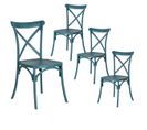 Lot De 4 Chaises Plastiques Bleues - Clairin