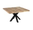 Table Repas Carrée 130cm Pieds Métal Et Plateau Bois - Egur