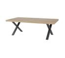 Table Rectangulaire 170cm Aspect Bois Piètement X Métal Noir - Canyon