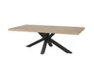 Table Rectangulaire 230cm Aspect Bois Piètement Etoile Métal Noir - Canyon