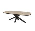 Table Ovale 200cm Aspect Bois Piètement Etoile Métal Noir - Canyon