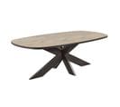 Table Ovale 200cm Aspect Bois Piètement Araignée Métal Noir - Canyon